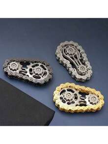 1pc Finger Spinner Flywheel Mechanical Toy, Adult Stress Relief Gadget With Metal Gears & Flywheel, Precise Structure Rotating Toy, Top Choice For Relieving Stress & Anxiety, Gear Mechanical Linkage Finger Spinner, Portable Stress Relief Toy, Desktop Stress Relief Gadget - Multicolor - View 10