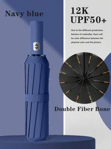1 pieza Paraguas automático súper grande de 24 huesos, a prueba de tormentas - Paraguas de fibra de 24 huesos, paraguas antitormenta, apertura y cierre de un solo clic, apto para sol y lluvia, portátil, impermeable, plegable resistente a la lluvia, adecuado para negocios, actividades al aire libre y uso diario