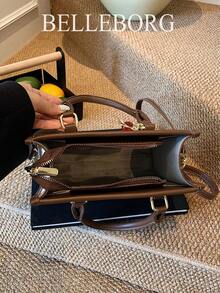 BELLEBORG Vintage Print Handbag With Detachable Strap And Charm - 白色 - 查看 10