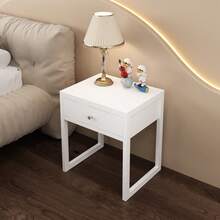 Modern White Nightstand With Drawer, Minimalist Bedside Table With Wood Knob, Compact End Table For Bedroom, Apartment, Or Small Spaces, Easy Assembly - 白色 - 查看 6