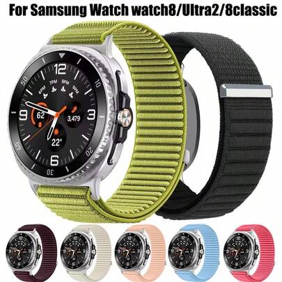 Correa de bucle de nailon compatible con Samsung Galaxy Watch 8 de 40/44mm, brazalete ajustable para accesorios de banda Watch 8/Ultra 2/8 Classic de 46mm