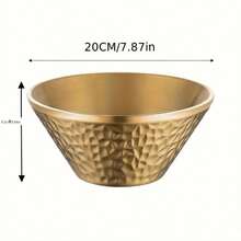 وعاء سلطة من الفولاذ المقاوم للصدأ 304 - وعاء آيس كريم بملمس مطرق - وعاء حلوى - وعاء معكرونة - وعاء شوربة/نودلز مزدوج العزل - مناسب للاستخدام التجاري والمنزلي