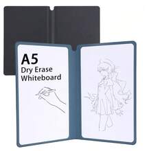 1pc A5 Reusable Sketchbook, White Drawing Board, PU Leather Waterproof & Durable Cover, Suitable For Outdoor Sketching, Office Meetings, Lectures, Note-Taking, Back To School