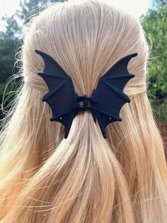 1pc Fashionable Black Bat Halloween Hair Clip, Elegant Ponytail Hair Accessory, Suitable For Halloween Party Hair Accessories Animal Claw Clips Fall Fashion Hair Claw