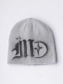 1 件女士时尚 Y2K 提花针织帽，温暖且适合秋冬休闲装 - A - 查看 17