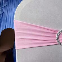 99pcs Milk Velvet Fabric +9 Colors Elastic Lycra Spandex Stretch Chair Strap Sashes Bands Bows Ties With Buckle Universal Fit, For Chair Covers And Tablecloth Decor, Suitable For Weddings, Banquets, Birthday Parties, 29 Other Scenarios - 淺粉紅色 - 查看 9
