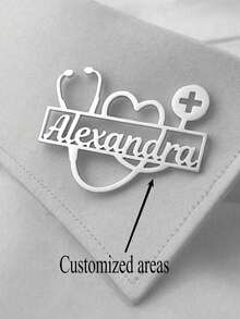 Placa de identificación personalizada con nombre de médico, broche de estetoscopio de acero inoxidable con letras para personal médico, colorido, lindo, divertido, de moda, unisex, casual, personalizado y único, regalo ideal para él, novio, novia, familia, amigos, vuelta a la escuela
