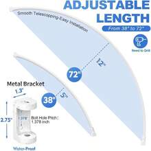 Adjustable Curved Shower Curtain Rail Rustproof Expandable Aluminum Metal Shower Rod 3872 Inch Telescopic Design Exquisite Adjustable For Bathroom - White - View 4