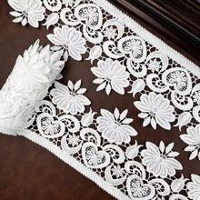 4.33 Inch Wide Retro Embroidered Lace Trim With Lotus Flower Pattern, Suitable For Clothing, Skirts, DIY Projects, Holiday Gifts, Curtain Edges, Hollow Heart Lace 5/3/1 Yard | Elegant Decoration, Fine Retro Embroidery, Intricate Design - White - View 11