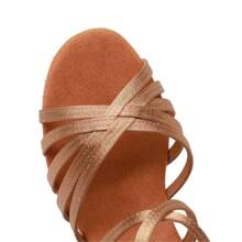 5cm & 7 Inch High Heel Women's Brown Dance Shoes, Soft, Lightweight, Comfortable, Professional Latin Dance Shoes, Satin Material, Suitable For Ballroom, Party, Wedding, Jazz, Rumba, Tango, Salsa Practice, Performance And Indoor Sandals - Light Grey - View 6