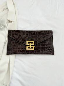 1 Túi cầm tay họa tiết đá giả trơn màu tối giản sang trọng - Cà phê - Xem 5