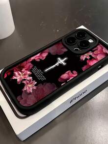 1 件黑色十字和花朵图案防震、防刮、防指纹全覆盖手机壳，兼容 15/15 Plus/15 Pro/15 Pro Max/11/12/13/14 Pro Max/XS/XR/11 Pro/11 Pro Max/12 Pro/12 Pro Max/13 Pro/13 Pro Max/14 Pro/14 Pro Max/14 Plus/7 Plus/8 Plus/8/SE 2 - 彩色 - 查看 2