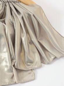 1 pezzo Sciarpa/Scialle elegante da sera versatile e luccicante di colore unito - Grigio Chiaro - Visualizzare 3