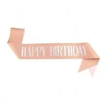 1Pc,'Happy Birthday' Sash Ribbon For Women And Men,Happy Birthday Sash Hot Pink White Rose Gold Black With Iridescent Foil Sash For 16th 18th 21st 30th 40th 50th 60th 70th 80th 90th Birthday Sash Gift Or Any Bday Party Birthday Party, For Any Age
