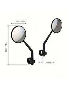 2 Packs Adjustable Bike Rearview Mirrors, 360° Rotatable Bicycle Cycling Side Mirror, Wide Angle Reflective Mirrors For Mountain Road Bikes, Universal Handlebar Mount Accessories - Black - View 4