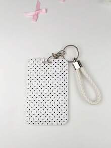 1 件 ABS 波点印花卡通风格滑动卡包。学生腕带卡包，女式学生卡包，身份证公交卡保护套，学生校园卡保护套 - 彩色 - 查看 6