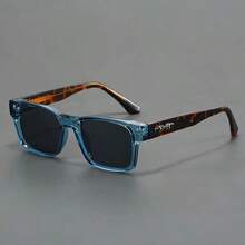 Square Frame Multi-Color High-End  Glasses, New Retro Square Frame Glasses, Unisex Daily Outdoor Party Decoration, Great Gift - 藍框黑色 - 查看 13