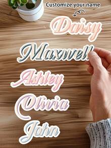 10Pcs Personalized Name Sticker-22 Styles,Custom Name Sticker,Waterproof Vinyl Sticker For Laptop Water Bottle Phone Case Cars Merchandise Decor Decal ,The Ideal Gifts For Teacher, Girl,Boy,Friends,Personalized Ornaments,Holiday Gifts,3 Sizes, Colorful, - Multicolor - View 32