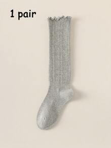 1/2/3/5 双装女士纯色镂空蕾丝边短袜，百搭可爱荷叶边短袜，ins风短袜，Y2K风格，舒适短袜
