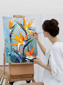 1 Piece DIY Digital Oil Painting Set Christmas, Painting Requires Your Hands And Patience To Complete, (Frame Not Included), Featuring Colourful Bird Of Paradise Flower Patterns, Great For Beginners, Perfect Gift Choice For Birthdays, Festivals, Weddings, Parties And Other Occasions