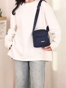 1 chiếc túi đeo chéo thời trang nữ bằng vải Oxford, kiểu dáng giản dị và đa năng - Ví đựng tiền xu - Nhiều màu - Xem 6