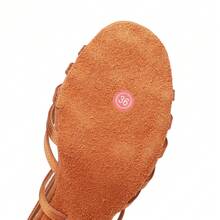 5cm And 7 Inch High Heel Women's Brown Dance Shoes, Soft, Lightweight, Comfortable, Professional Latin Dance Shoes, Satin Material, Suitable For Ballroom, Party, Wedding, Jazz, Rumba, Tango, Salsa Practice, Performance And Indoor Sandals - Brown - View 5