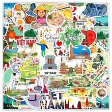50pcs Vietnamese Cuisine Spring Roll Cartoon Creative DIY Luggage Notebook Decorative Stickers - Multicolor - View 4