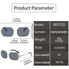 Unisex Fashion Frameless Metal Glasses, Suitable For Daily Wear, Perfect Gift For Mother's Day, Father's Day, And Family Gatherings, Ideal For Y2K Style - Đen - Xem 9