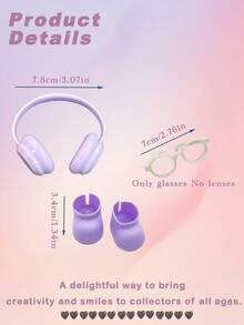 3pcs Doll Plastics Headphones Glasses Shoes For Labubu, Perfect DIY Fashion Gift Set For Teens, Students, Teachers, Bridesmaids & Friends | Ideal For Festivals, School Events, Holidays, Halloween, Autumn & Winter Celebrations, Christmas Decorations & Gifts | Great For Summer Vacations, Back To School, Outdoor Travel, Weddings, Family Trips & Travel Essentials (Doll Not Included)
