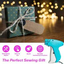 1pc Fine Stitch Gun Stitchy Quick Clothing Fixer For Clothes,Micro Tagging Gun For Clothing With 6 Fine Needles & 1000 Pcs Fasteners,Mini Speedy Sticky Sewing Hemming Tool