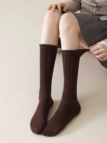 1/2/3/5 双装女士纯色镂空蕾丝边短袜，百搭可爱荷叶边短袜，ins风短袜，Y2K风格，舒适短袜