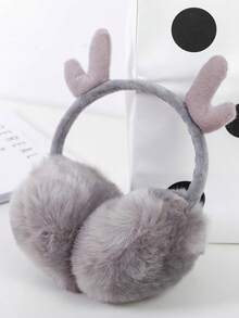 Hirschgeweih Plüsch Ohrenschützer, warm & modisch dehnbare Kaninchenfell Ohrenwärmer für den Winter