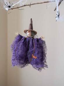 Halloween Decoration Mesh Pumpkin Ghost Witch Pendant Haunted House Party Prop Hanging Outdoor Indoor Hanging Halloween Atmosphere Decoration Pendant