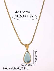 Nooxian Water-drop Pendant Necklace - Yellow Gold - View 3