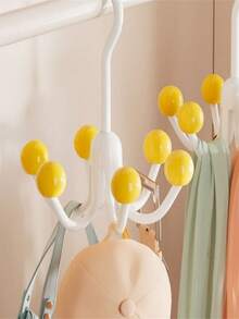 6-Claw Rotating Wardrobe Hanger Rack, Multi-Function Bra Holder, Bag & Clothes Organizer Hook - Multicolor - View 5