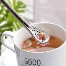 Yerba Mate Bombilla Straw, Stainless Steel Drinking Straws With Filter Spoo Detachable Tea Straws, Reusable For Loose Te Coffee, Drinks, With 2 Cleaning Brush, 7.2 2 Pack, Silver