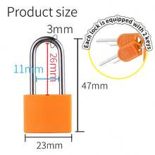 Mini Metal Padlock (With 2 Keys) - Durable Extended Small Lock In Multiple Colors, Suitable For Luggage, Gym Lockers, Drawers, Backpacks And Jewelry Boxes - Designed To Be And Fashionable