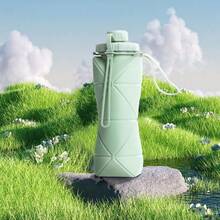 1 pieza Taza de agua plegable de silicona de gran capacidad, resistente a altas temperaturas, para uso al aire libre y viajes, con ligeros defectos