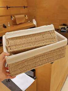 3个/1个手工编织收纳篮，桌面整理托盘，可收纳化妆品、钥匙、零食，家居装饰，适用于客厅、卧室、办公室，适合作为情人节礼物