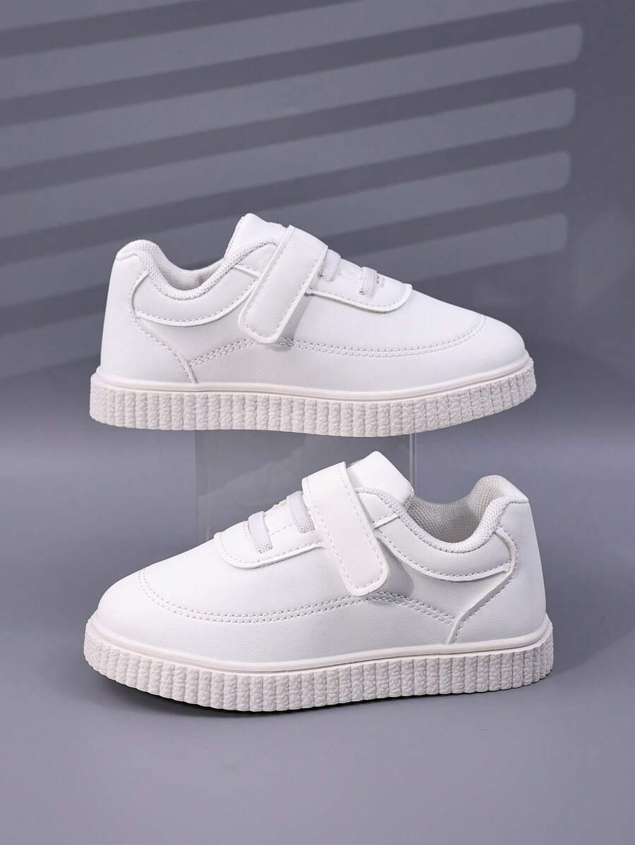 兒童鞋,春季新款防滑運動鞋,適用於幼童女孩/男孩跑鞋和休閒滑板鞋,白色 - 白色 - 查看 1