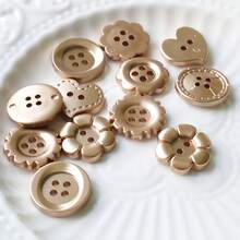 10/20 件金色 4 孔多功能圆形扣，心形花边纽扣，针织开衫衬衫缝纫纽扣 DIY 珠宝配件 - 彩色 - 查看 5