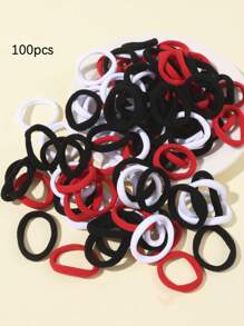 50/100pcs Girl Seamless Elastic Hair Ties,Simple & Versatile Hair Accessories - Multicolor - View 8