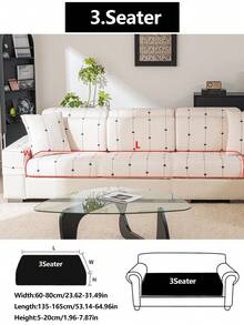 1 件弹力沙发套，防滑全覆盖沙发座套，四季通用沙发垫套，布艺加厚沙发毯，可机洗，防尘，宠物友好，家居装饰，可调节，适用于转角沙发、卧室、办公室、客厅 1/2/3/4 座 - 米色 - 查看 19