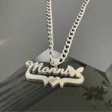 Collana in acciaio inossidabile a doppio strato con ciondolo a farfalla, collana con ciondolo personalizzato a forma di cuore e lettera, regalo ideale per coppie, amici, famiglia, festa della mamma, moda, autunno, minimalista, casual, personalizzato, regalo unico per fidanzata, mamma, famiglia, amici, figlia per anniversario, San Valentino, festa della mamma, compleanno, laurea, uso quotidiano, matrimonio, ballo