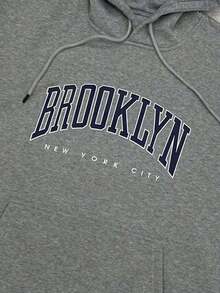 Popular Men's HoodiesManfinity Homme Extra Loose-Fit Men's Hoodie With Letter Print And Adjustable Drawstring  Letter Long Sleeve Hoodie, For Friends, Husband, Boyfriend Gifts, For Fall180g 100% Cotton - Màu xanh hải quân - Xem 10