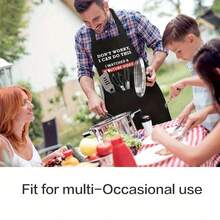 Funny Video Slogan Apron - Adjustable Chef Apron With Logo Design, Suitable For Everyone's Cooking, Perfect For BBQ, Grilling, Kitchen - Gift For Dad, Mom, YouTuber - Themed Chef Apron - màu đen - Xem 7