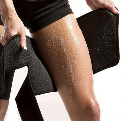 Black Thigh Shaping Sports Leg Sleeve, Adjustable Thigh Tightening Sports Accessory