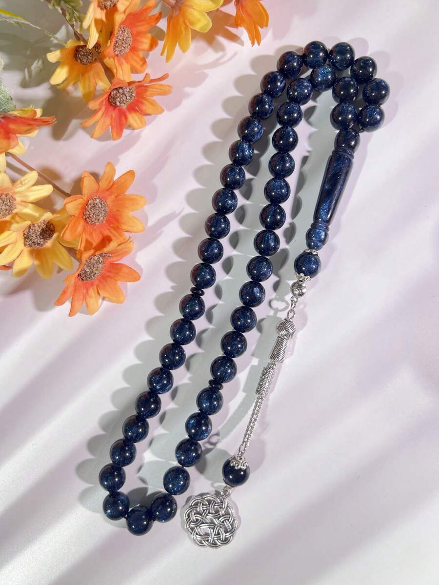 1pc Galaxy/Starry Sky Resin Rosary Beads, 10mm 45pcs Acrylic Imitation Amber Single Strand Bracelet - Multicolor - View 1