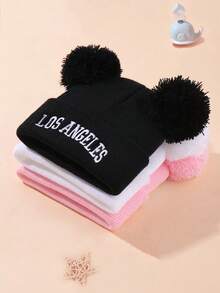 Fashionable New York, Fashionable Los Angeles, Fashionable California Embroidered Knitted Cap, Warm Baby, Cute New York, Los Angeles, California Letter Embroidery, Hand-Washable, Suitable For Daily Wear And Outdoor Warmth For Girls And Boys, And Perfect Gift Choice For Family Parties And Gatherings