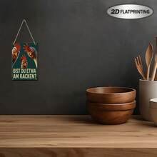 1 peça Placa de Madeira Vintage com Galo 2D Plano - 20*13,5cm Decoração de Parede com Citação Humorística em Alemão "Você está cagando?", Estilo Rústico Fazendeiro para Cozinha, Bar ou Espaços Externos, Presente Perfeito para Proprietários de Galinhas ou Amigos com Senso de Humor